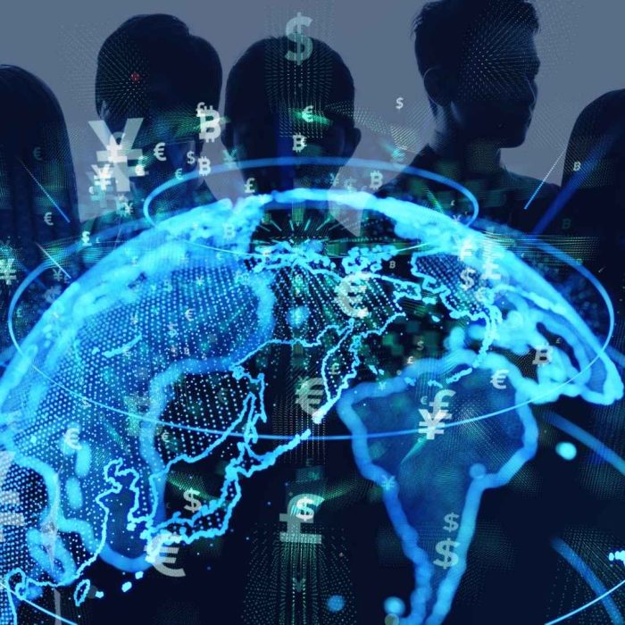 Global technology concept with digital network connections